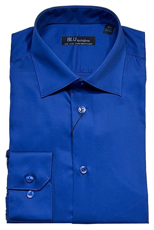 BLU by Polifroni Slim Fit Non-Iron Solid Color Dress Shirt