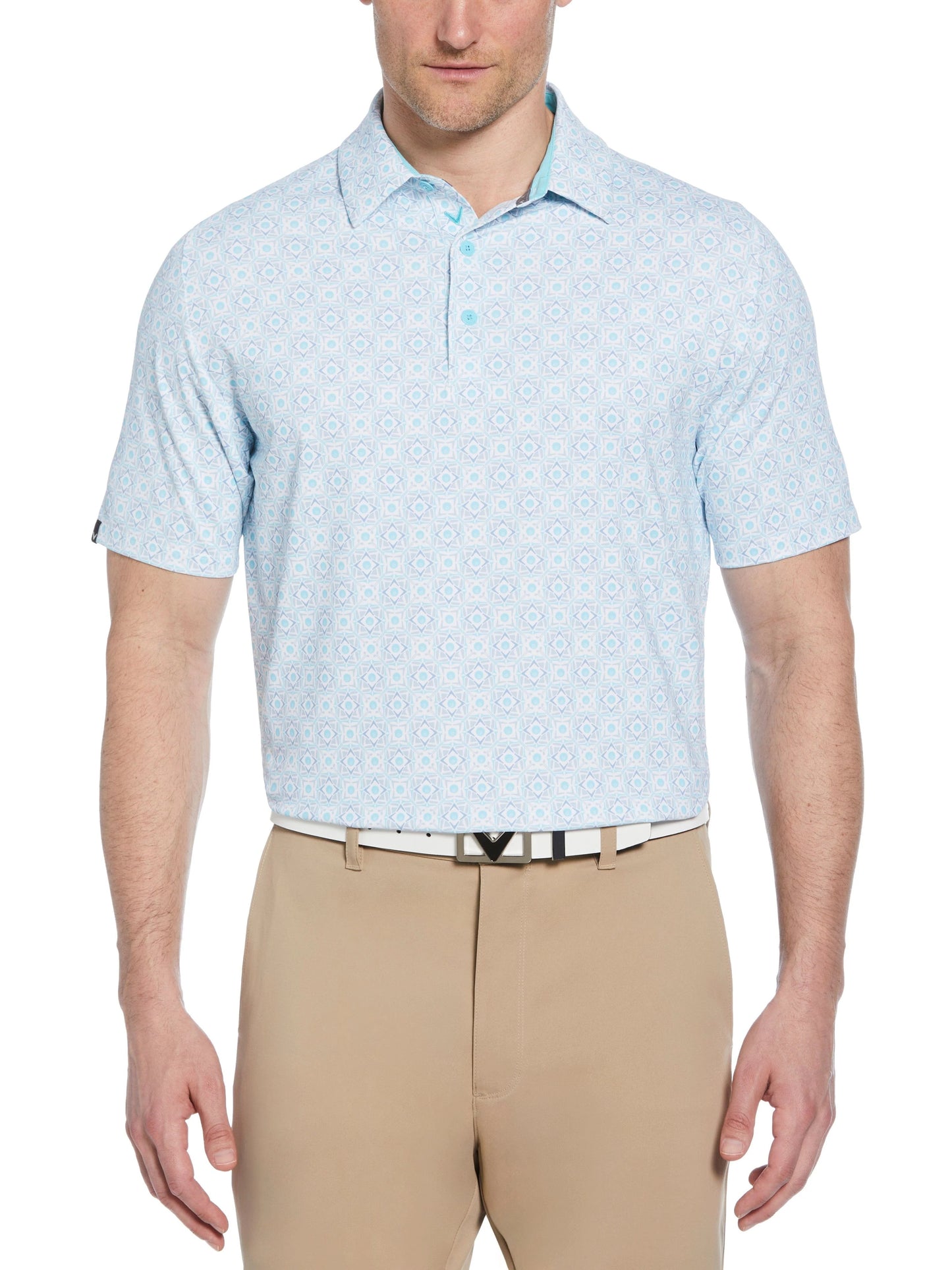 Callaway Golf Short Sleeve Foulard Print Polo Shirt