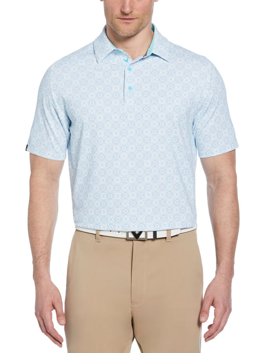 Callaway Golf Short Sleeve Foulard Print Polo Shirt