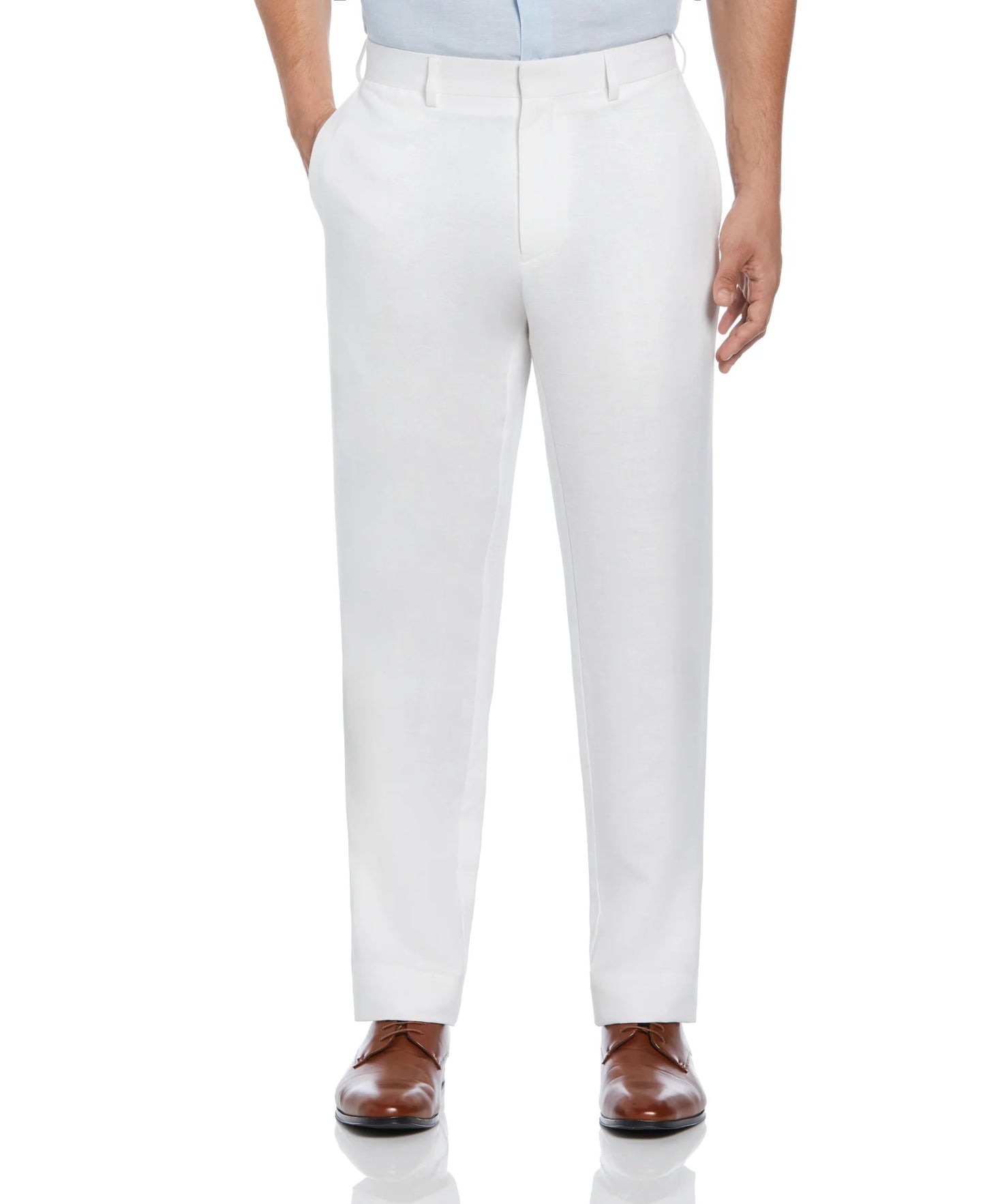 Cubavera Linen Blend Flat Front Pant