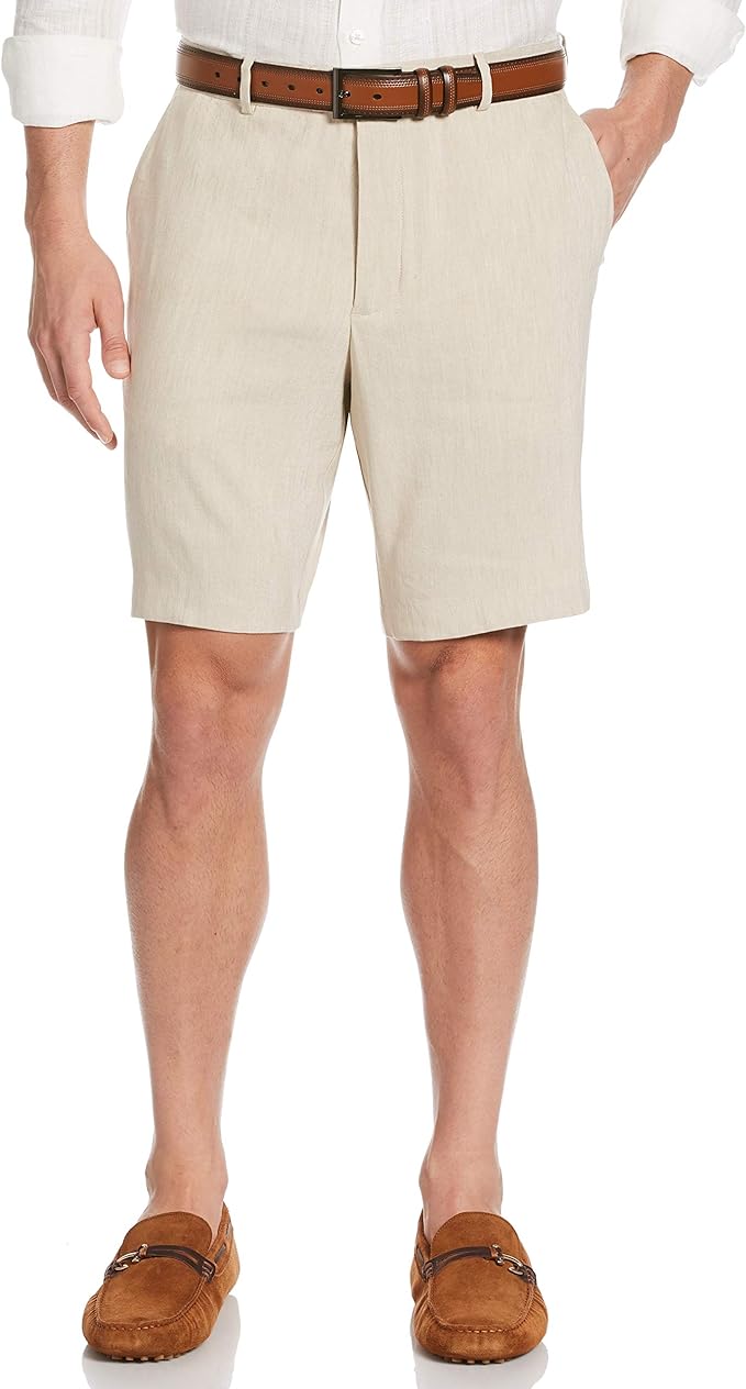 Cubavera Linen Blend Stretch Flat Front Shorts