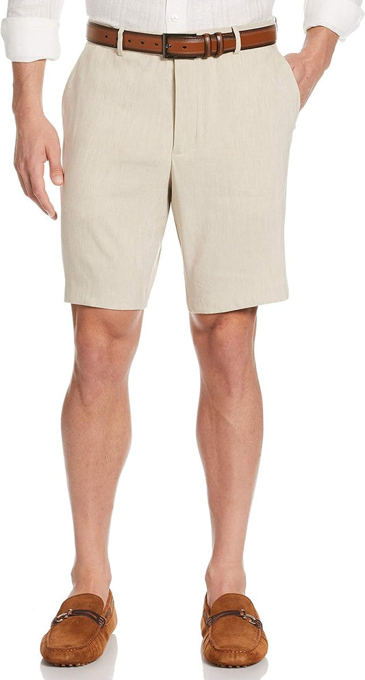 Cubavera Linen Blend Stretch Flat Front Shorts