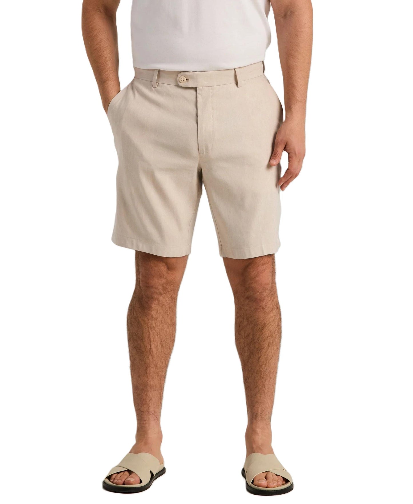 Cubavera Linen Blend Stretch Flat Front Shorts