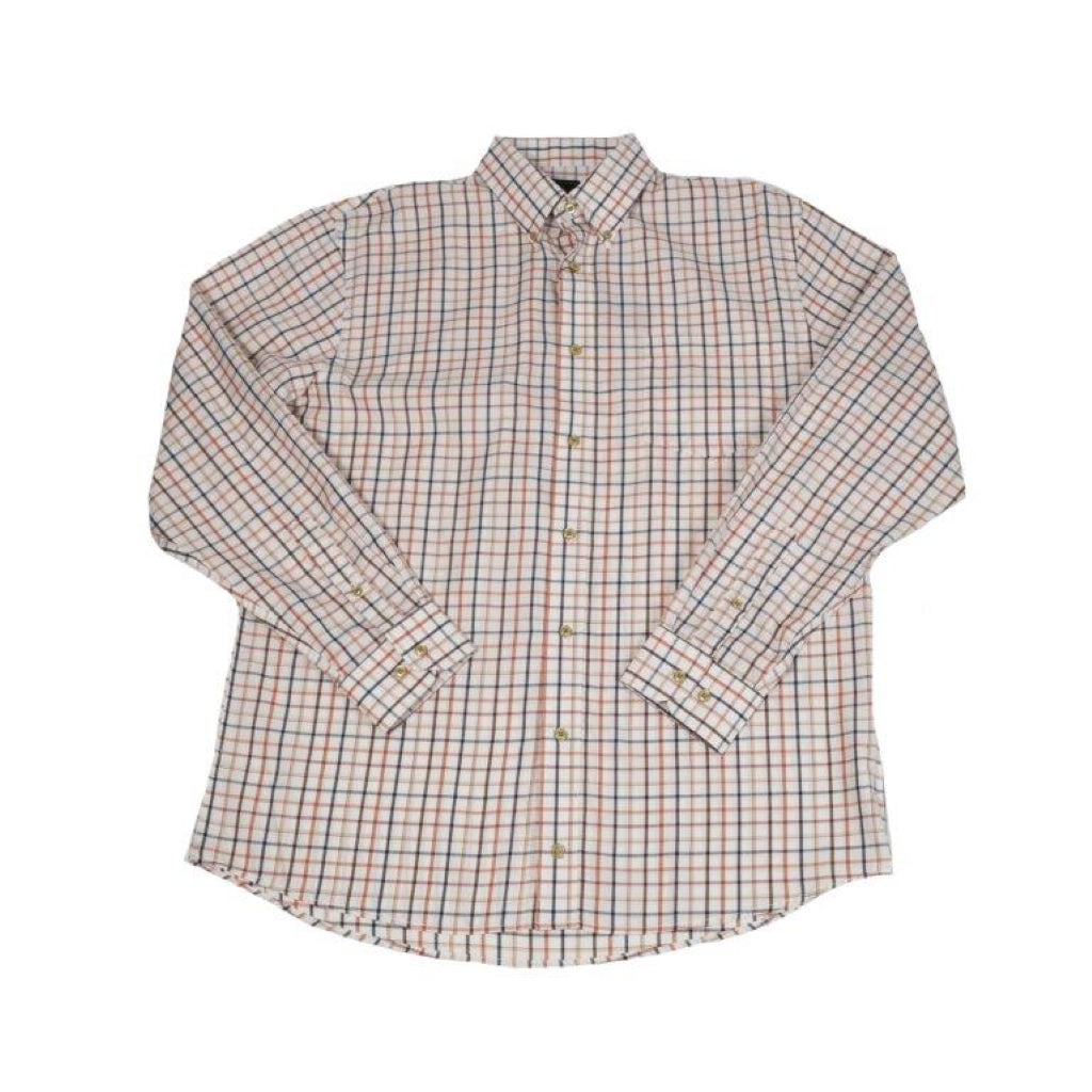 FX Fusion Long Sleeve Orange Twill Multi Check Sport Shirt