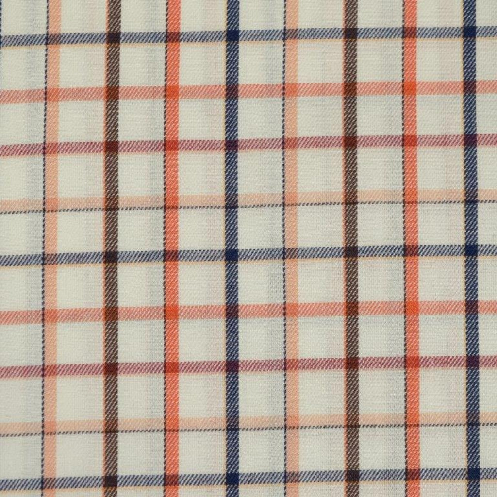 FX Fusion Long Sleeve Orange Twill Multi Check Sport Shirt