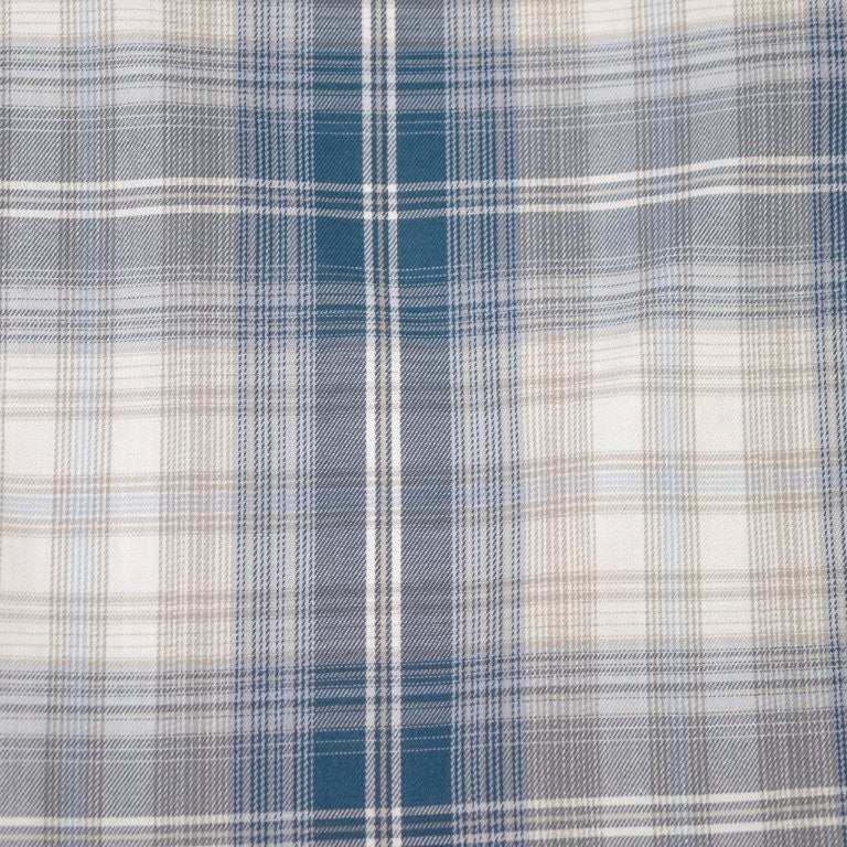 FX Fusion Long Sleeve Blue/Tan Twill Multi Plaid Sport Shirt