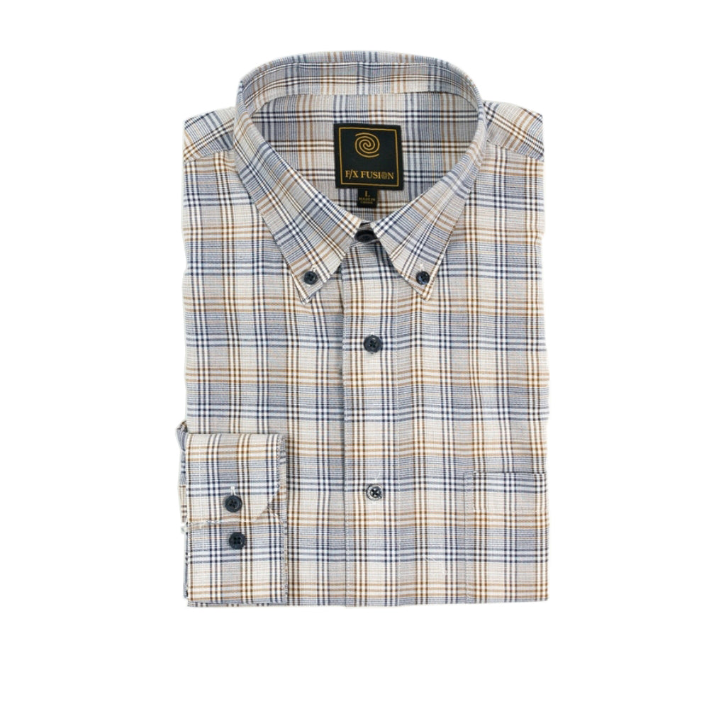 FX Fusion Long Sleeve Brown Multi Plaid Sport Shirt – Dick Anthony Ltd.