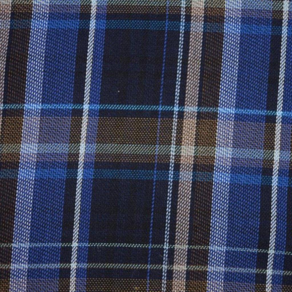 FX Fusion Long Sleeve Royal/Brown/Black Multi Plaid Tall Size Sport Shirt