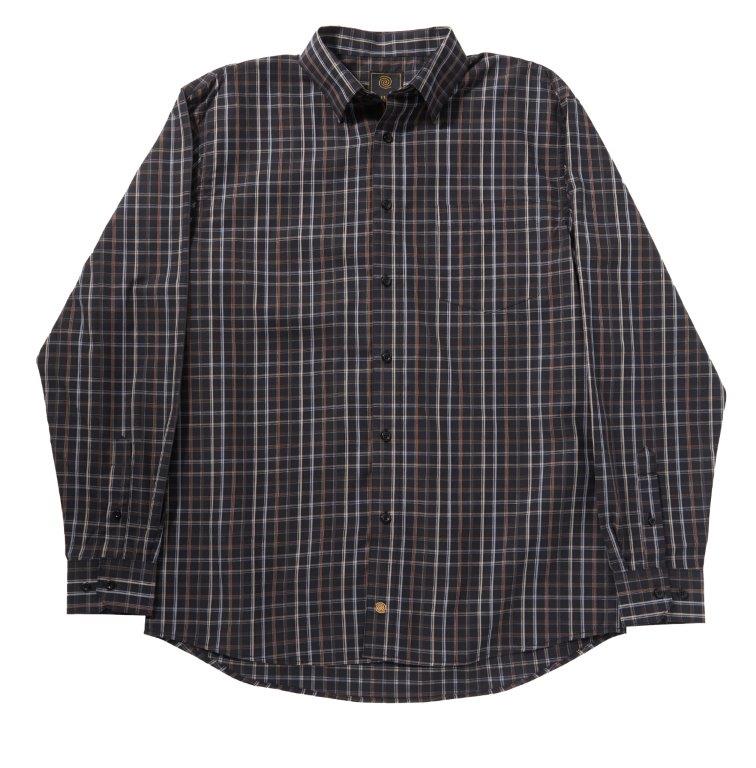 FX Fusion Long Sleeve Brown/Black Textured Check Tall Size Sport Shirt