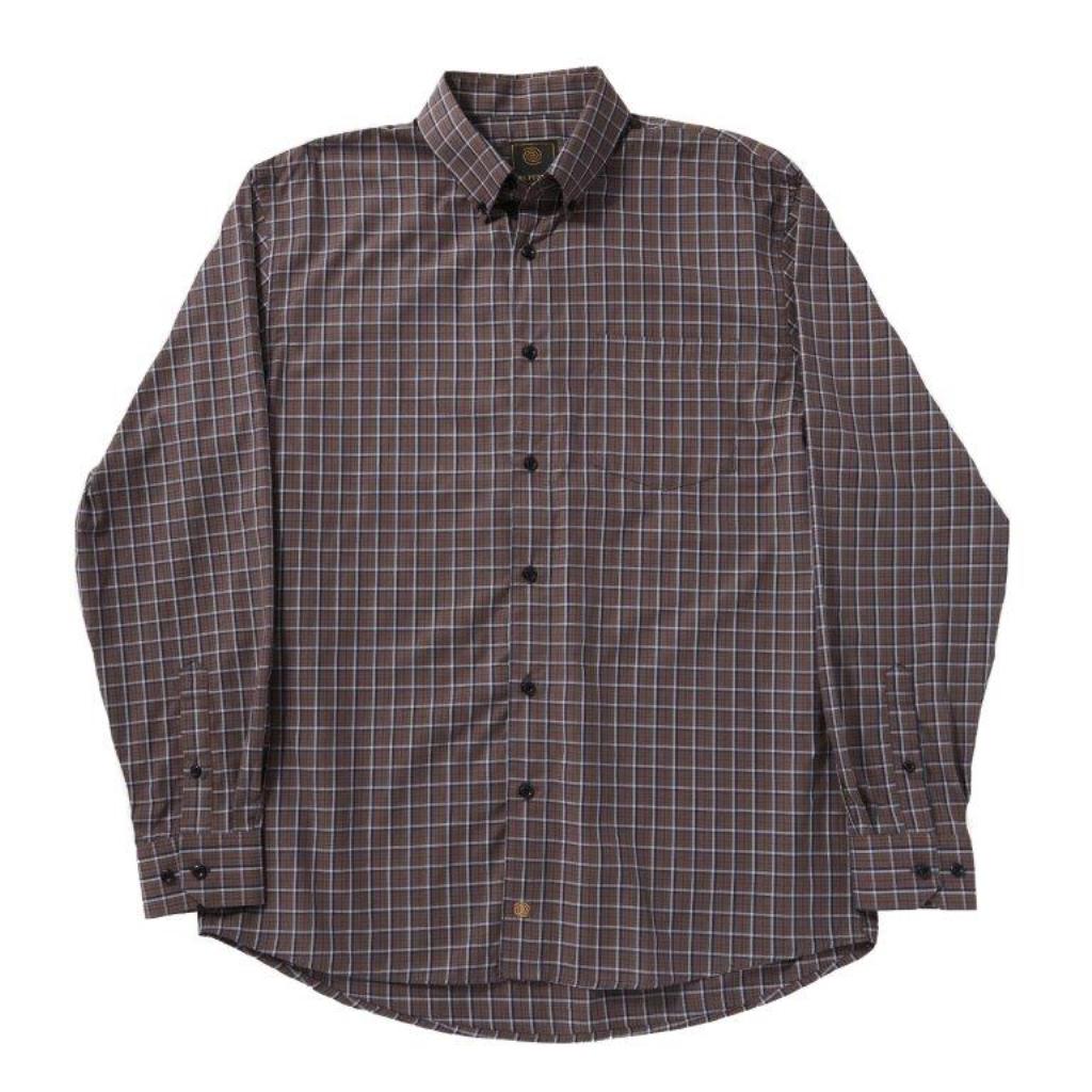FX Fusion Long Sleeve Grey/Brown/Navy Mini Multi Check Sport Shirt – Dick Anthon
