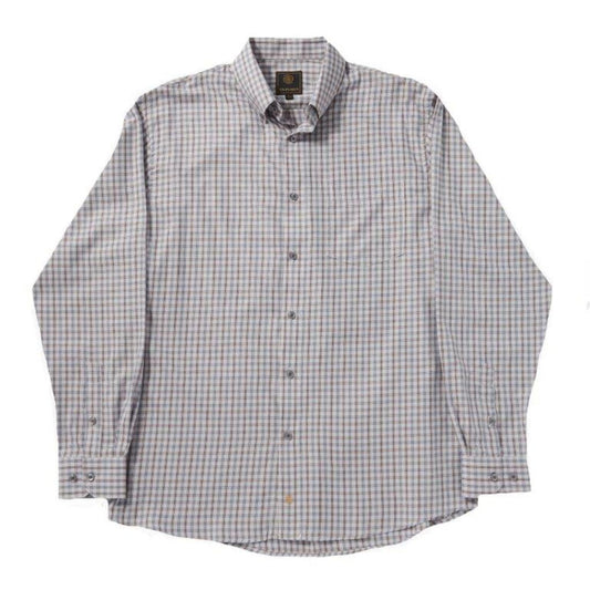 FX Fusion Long Sleeve Grey/Acorn/Burgundy Mini Melange Check Sport Shirt
