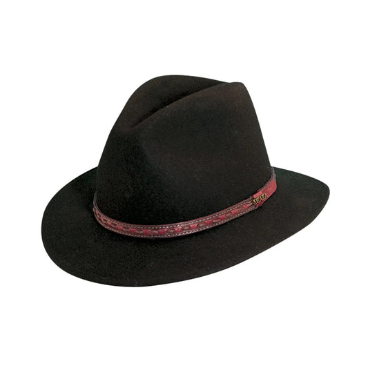 Scala Richmond Crushable Water Repellent Wool Felt Safari Hat with 2 1/2" Brim