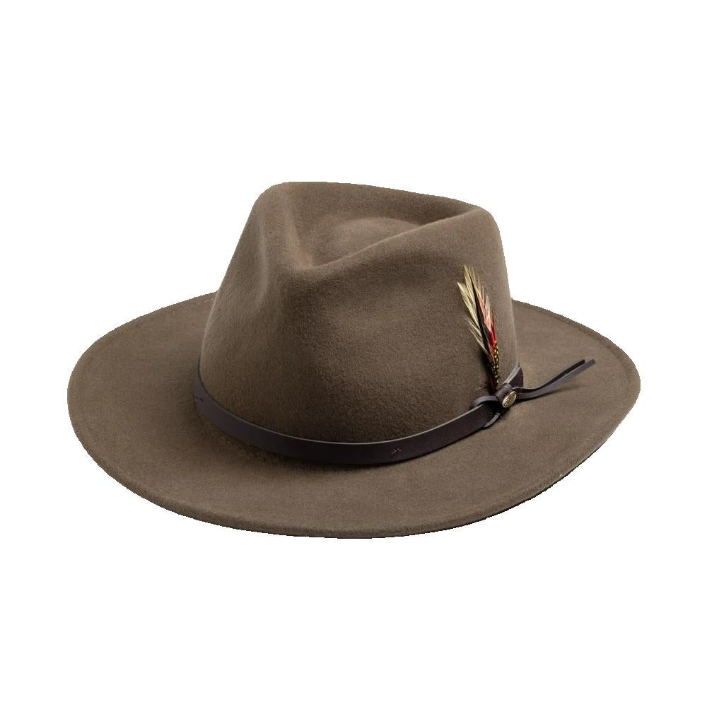 Scala Dakota Crushable Water Repellent Wool Felt Outback Hat with 3" Brim