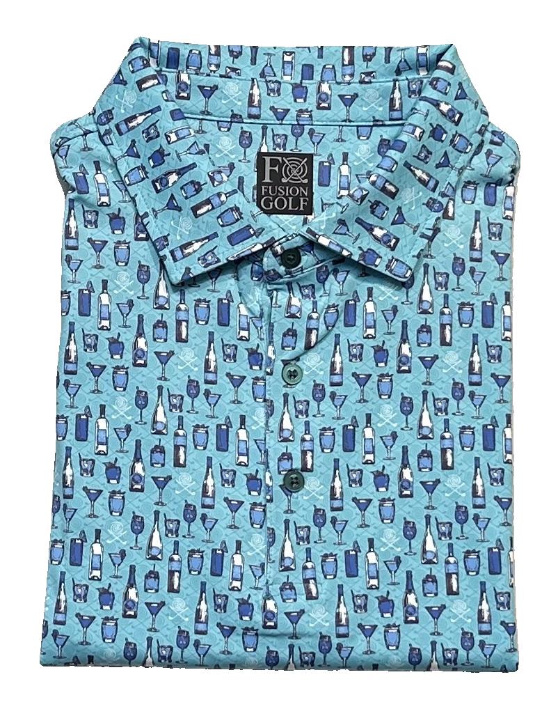 FX Fusion 'Happy Golfer' Printed Short Sleeve Golf Polo Shirt