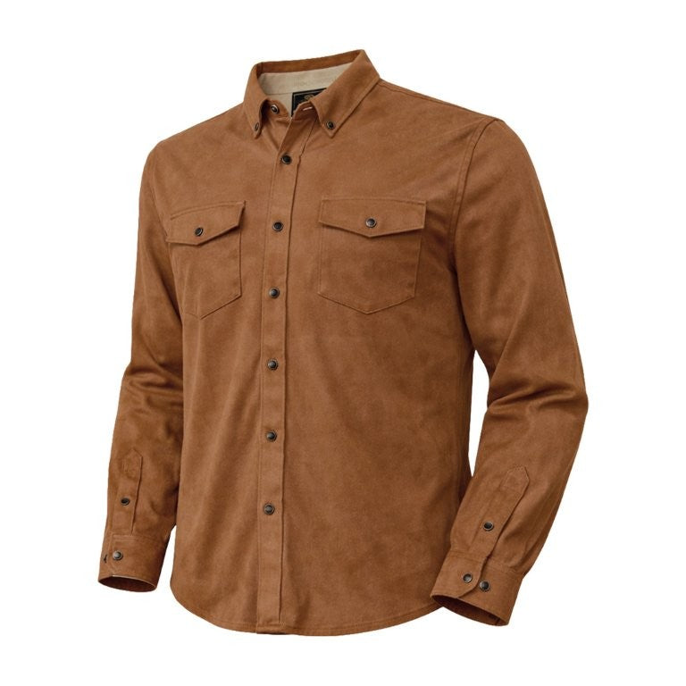 FX Fusion Solid Faux Suede Long Sleeve Shirt