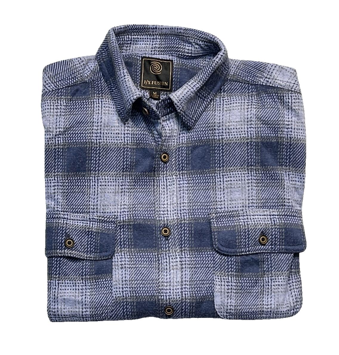 FX Fusion Indigo/Grey Plaid Stretch Flannel Shirt