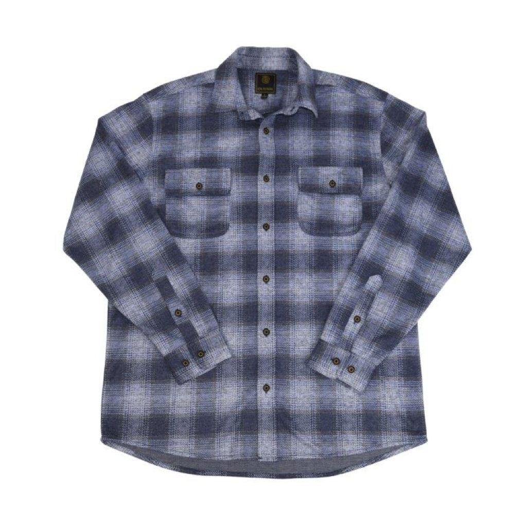 FX Fusion Indigo/Grey Plaid Stretch Flannel Shirt