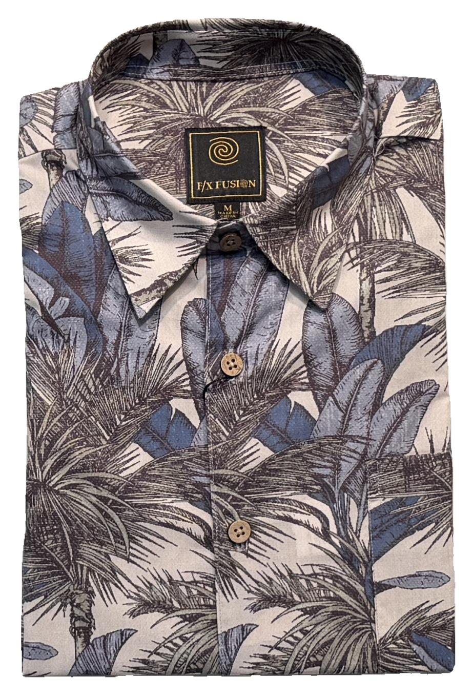 FX Fusion Short Sleeve 'Bora Bora' Print Poplin Sateen Sport Shirt