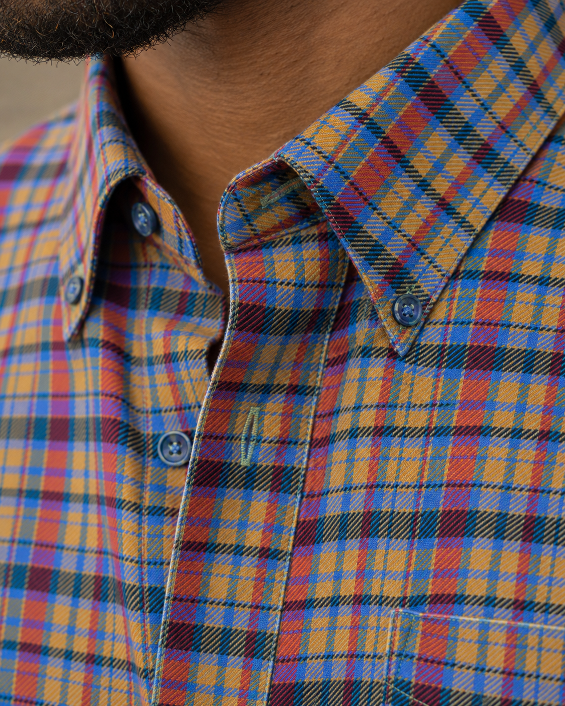 FX Fusion Deep Lake/Crimson Multi Plaid Stretch Shirt
