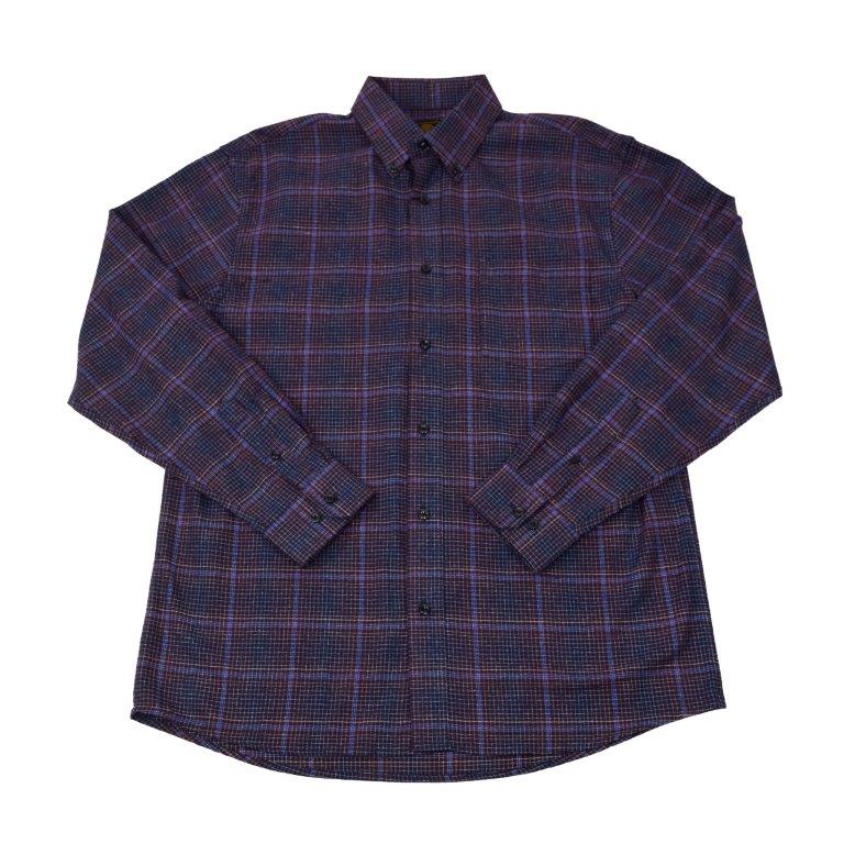 FX Fusion Long Sleeve Burgundy/Blue Mini Multi Check Tall Size Sport Shirt