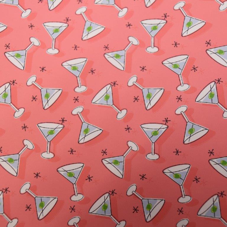 FX Fusion Short Sleeve 'Dirty Martini' Print Poplin Sateen Sport Shirt