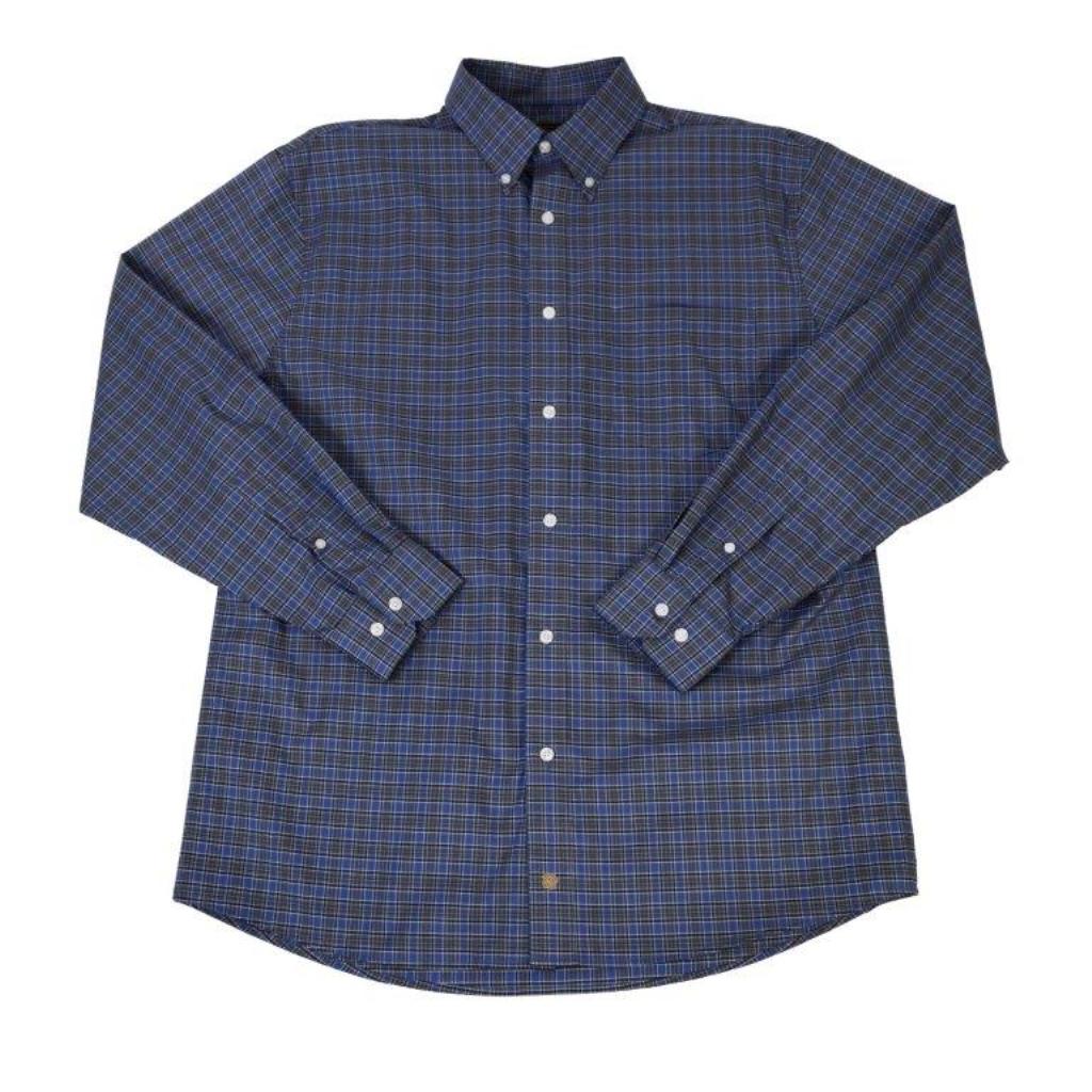 FX Fusion Long Sleeve Blue Multi Check Sport Shirt