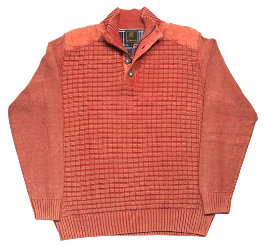 FX Fusion Sandwashed 4 Button with Zip Tall Size Sweater