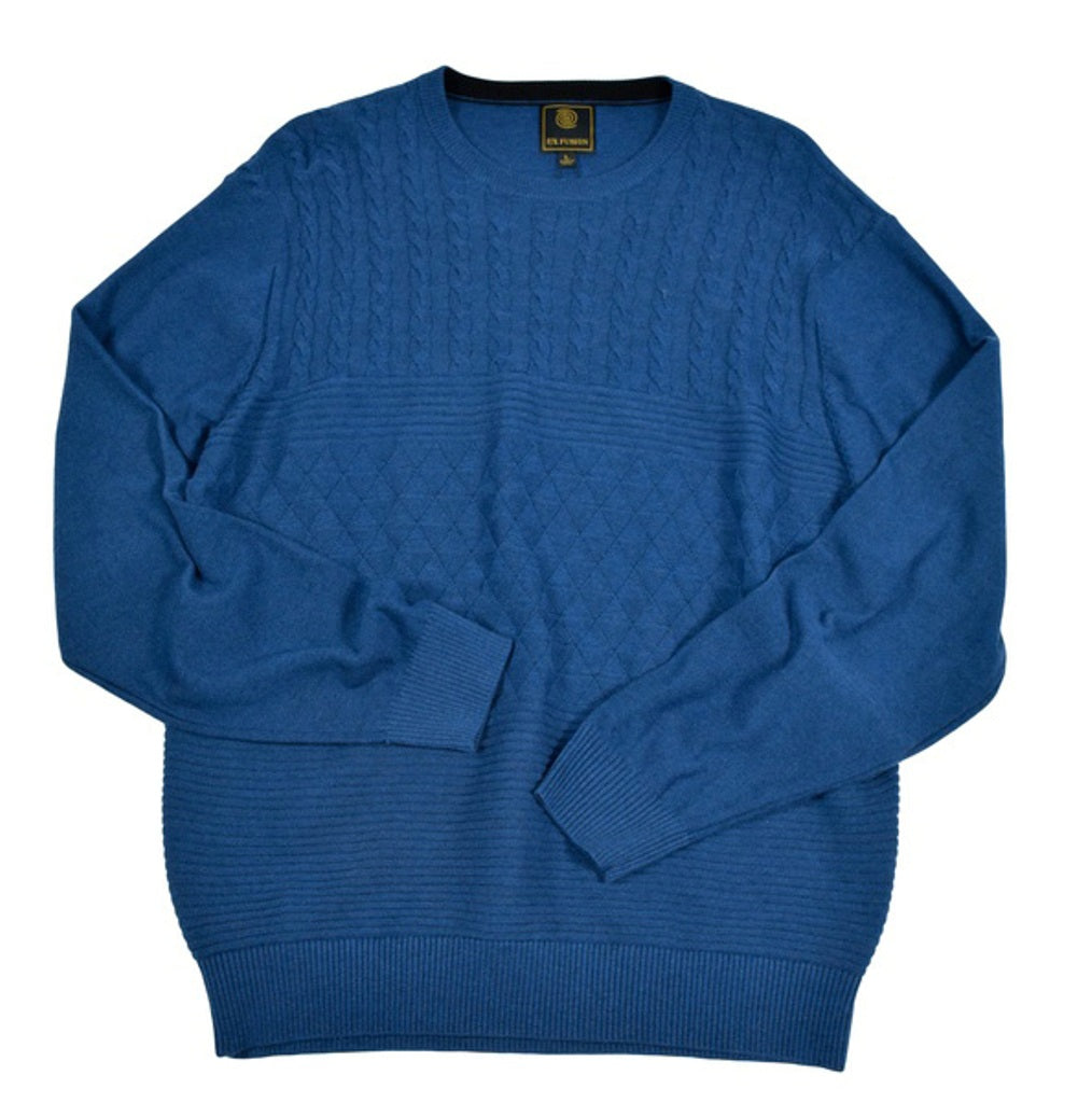 FX Fusion Cable Knit Crew Neck Sweater