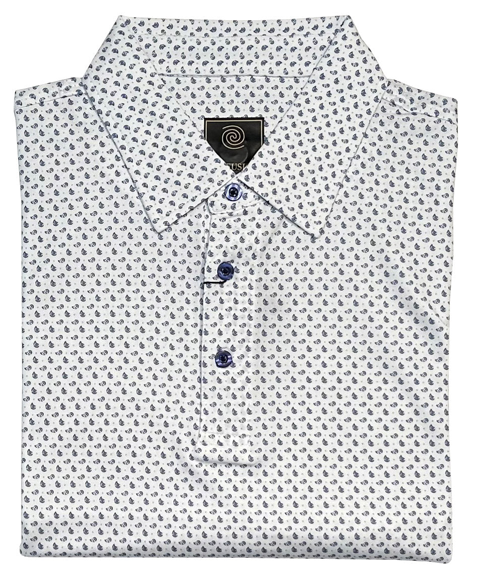 FX Fusion 'Tear Drop Paisley' Printed Short Sleeve Golf Polo Shirt