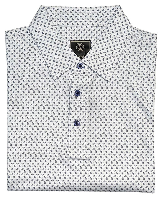 FX Fusion 'Tear Drop Paisley' Printed Short Sleeve Golf Polo Shirt