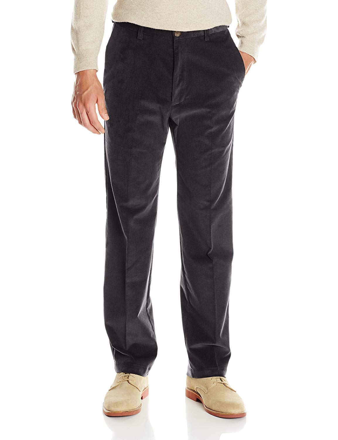 Haggar Stretch Corduroy Classic Fit Flat Front Pant - Dusk