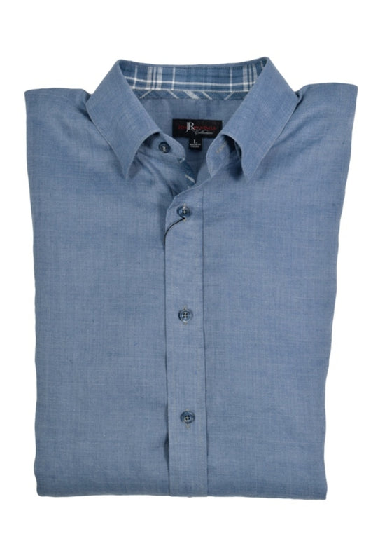 Jon Randall by Fusion Long Sleeve Solid Color Linen Sport Shirt