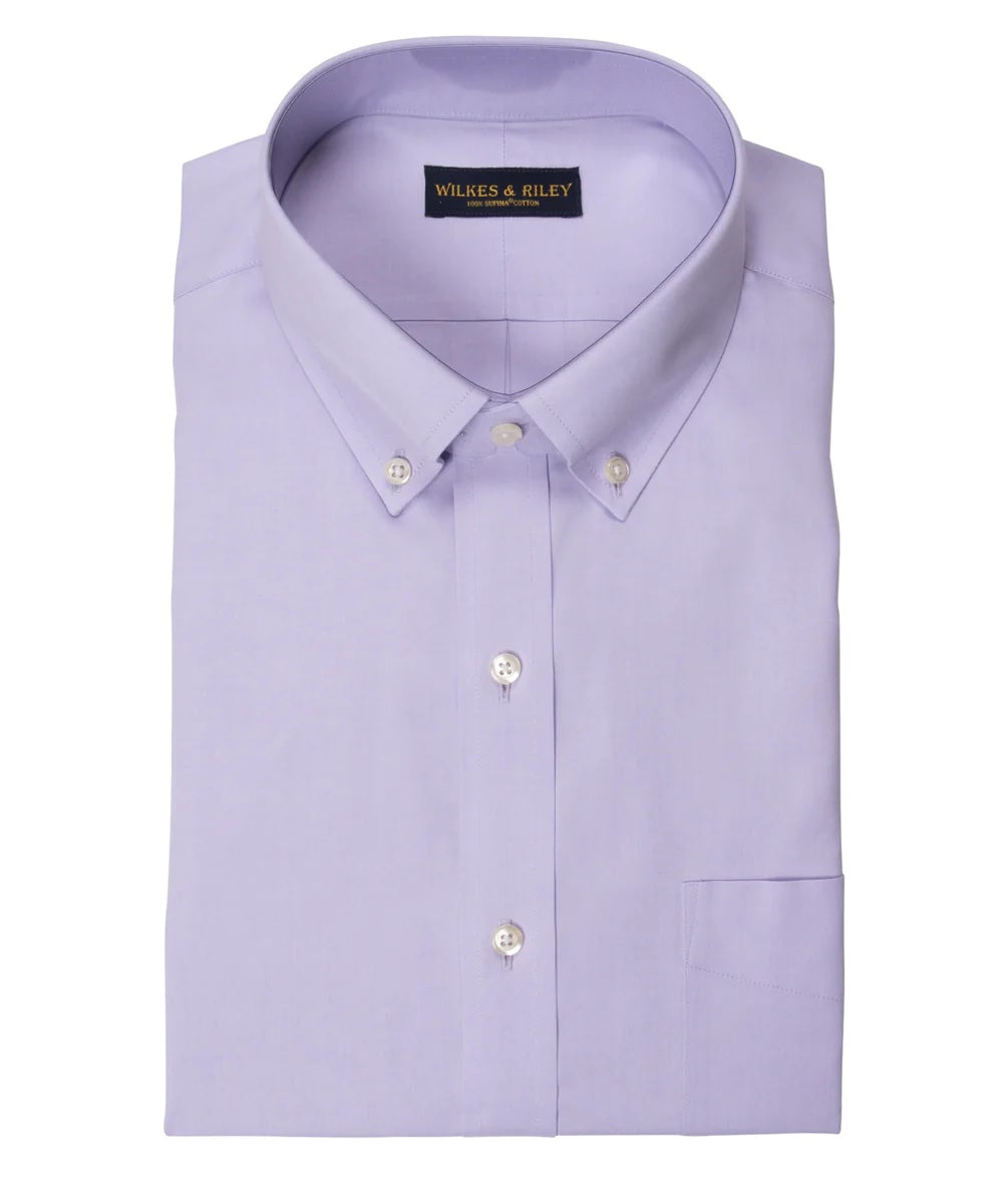 Wilkes & Riley Solid Color Button Down Collar Non-Iron Dress Shirt