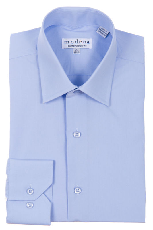 Modena Contemporary Fit Long Sleeve Dress Shirt - Powder Blue