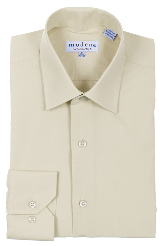 Modena Contemporary Fit Long Sleeve Dress Shirt - Sand
