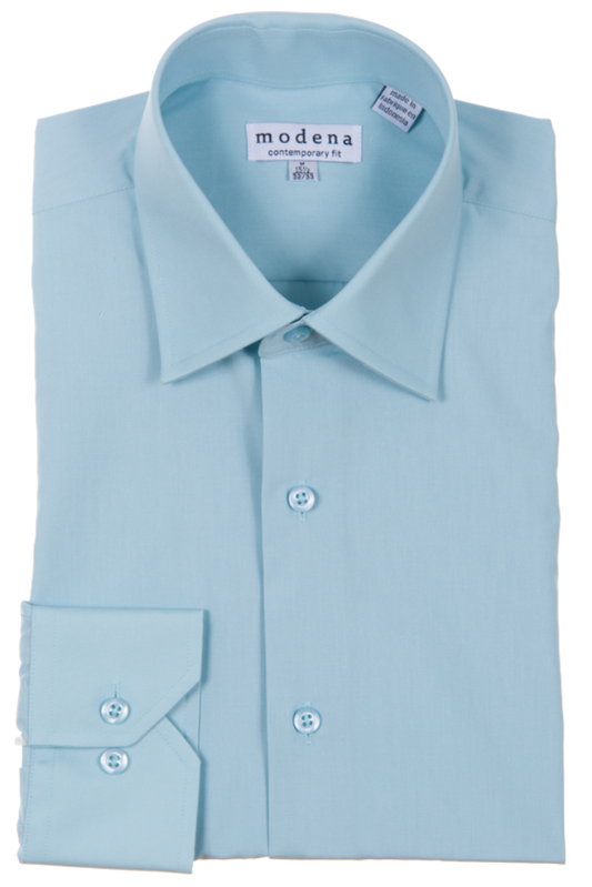 Modena Contemporary Fit Long Sleeve Dress Shirt - Seafoam