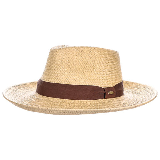 Scala Wylder Handwoven 5 BU Toyo C-Crown Hat with 3 1/2" Brim