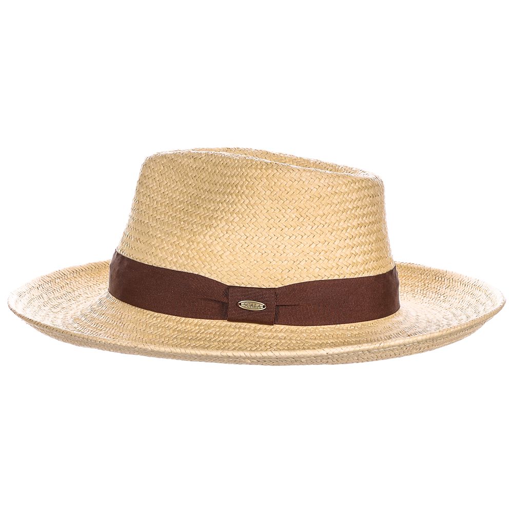 Scala Wylder Handwoven 5 BU Toyo C-Crown Hat with 3 1/2" Brim