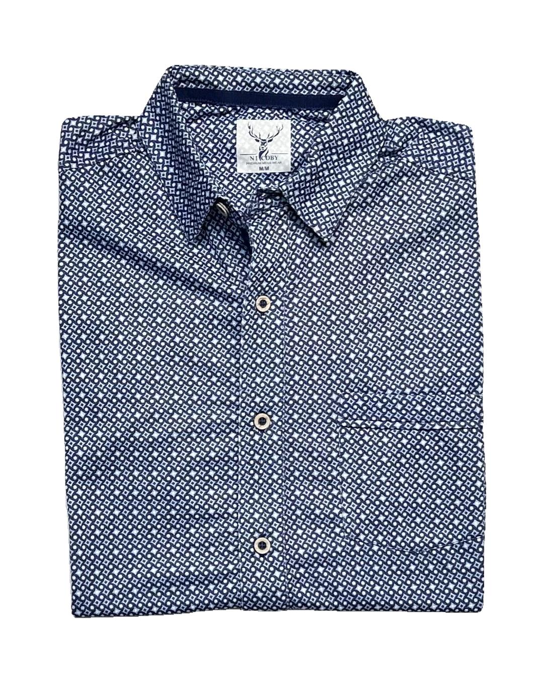 Nicoby Performance Popcorn Print Short Sleeve Shirt