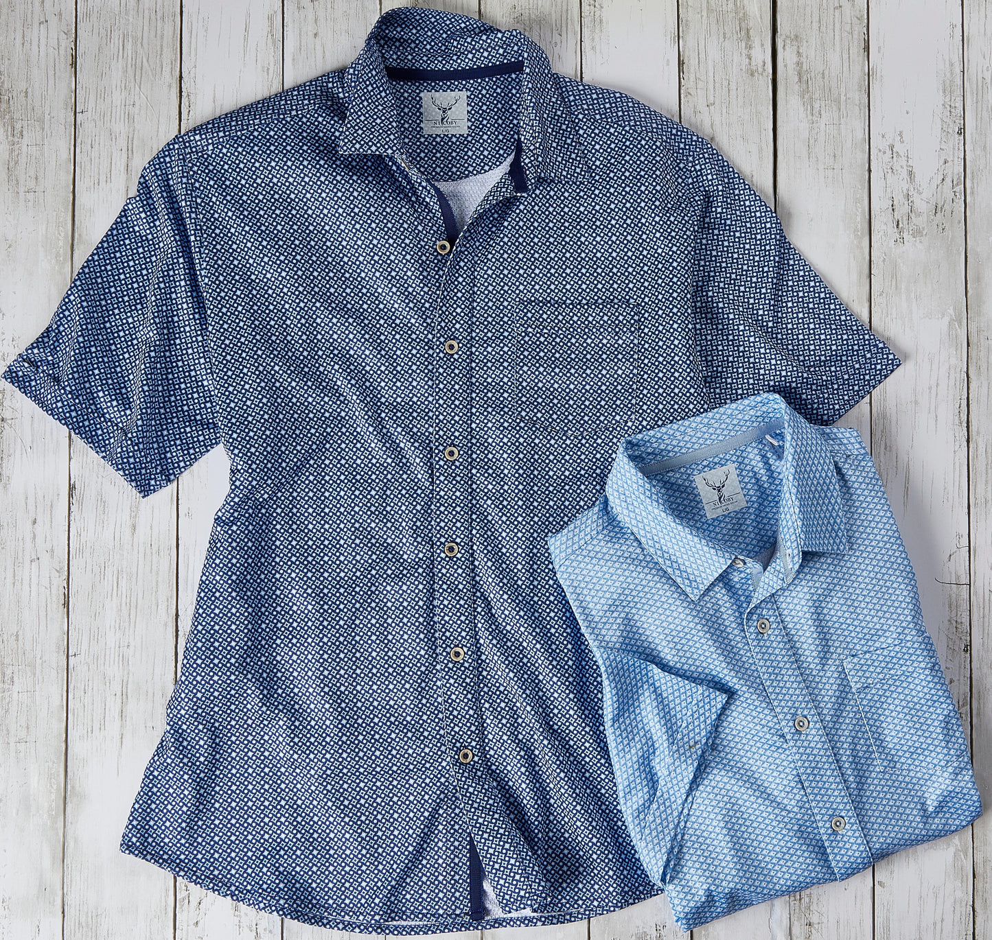 Nicoby Performance Popcorn Print Short Sleeve Shirt