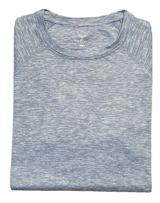 Nicoby Performance Mini Stripe Raglan Crew Neck Tee