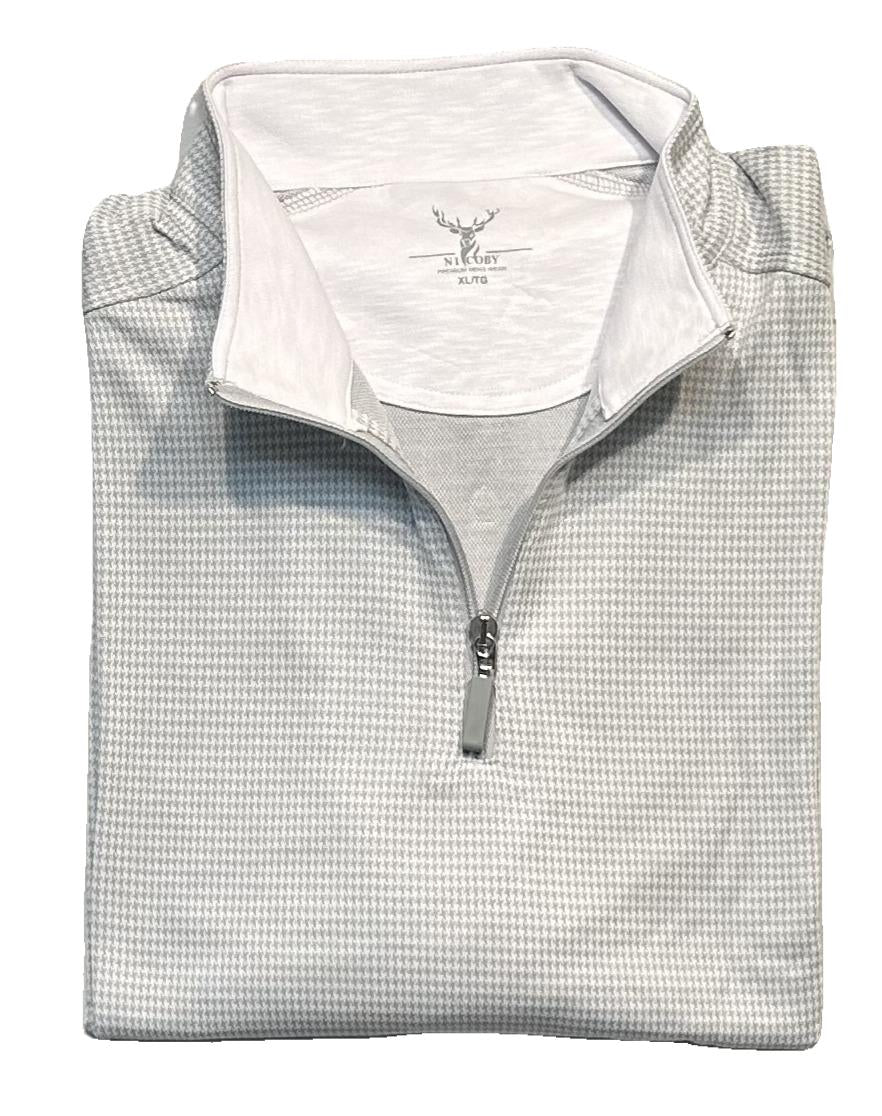 Nicoby Modal Houndstooth 1/4 Zip Sweater