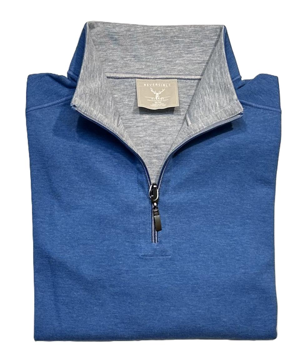 Nicoby Melange Texture Reversible 1/4 Zip Sweater