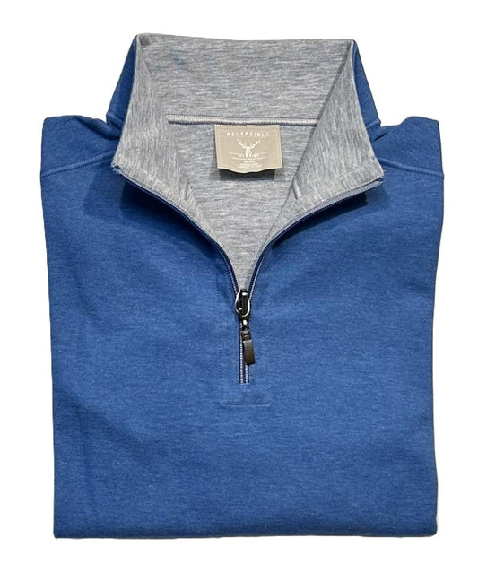 Nicoby Melange Texture Reversible 1/4 Zip Sweater