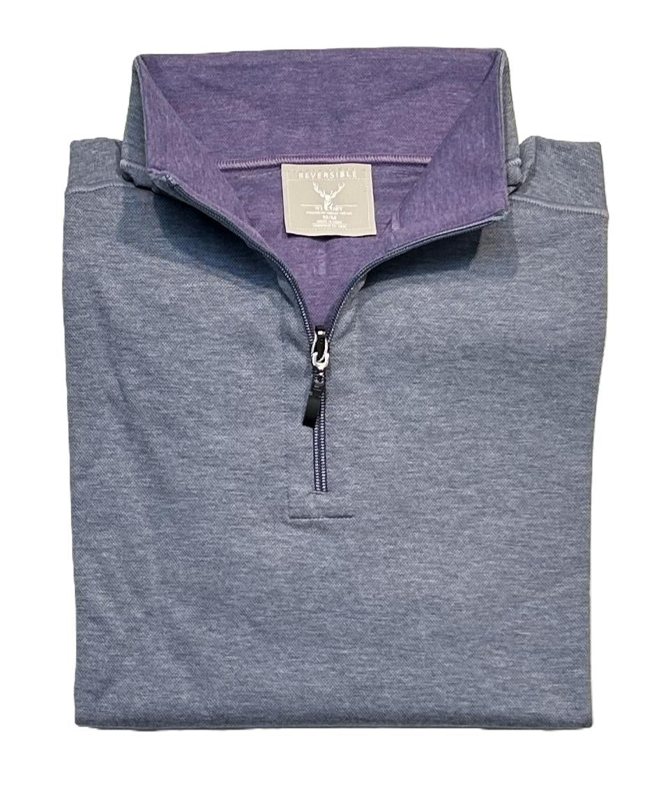 Nicoby Melange Texture Reversible 1/4 Zip Sweater