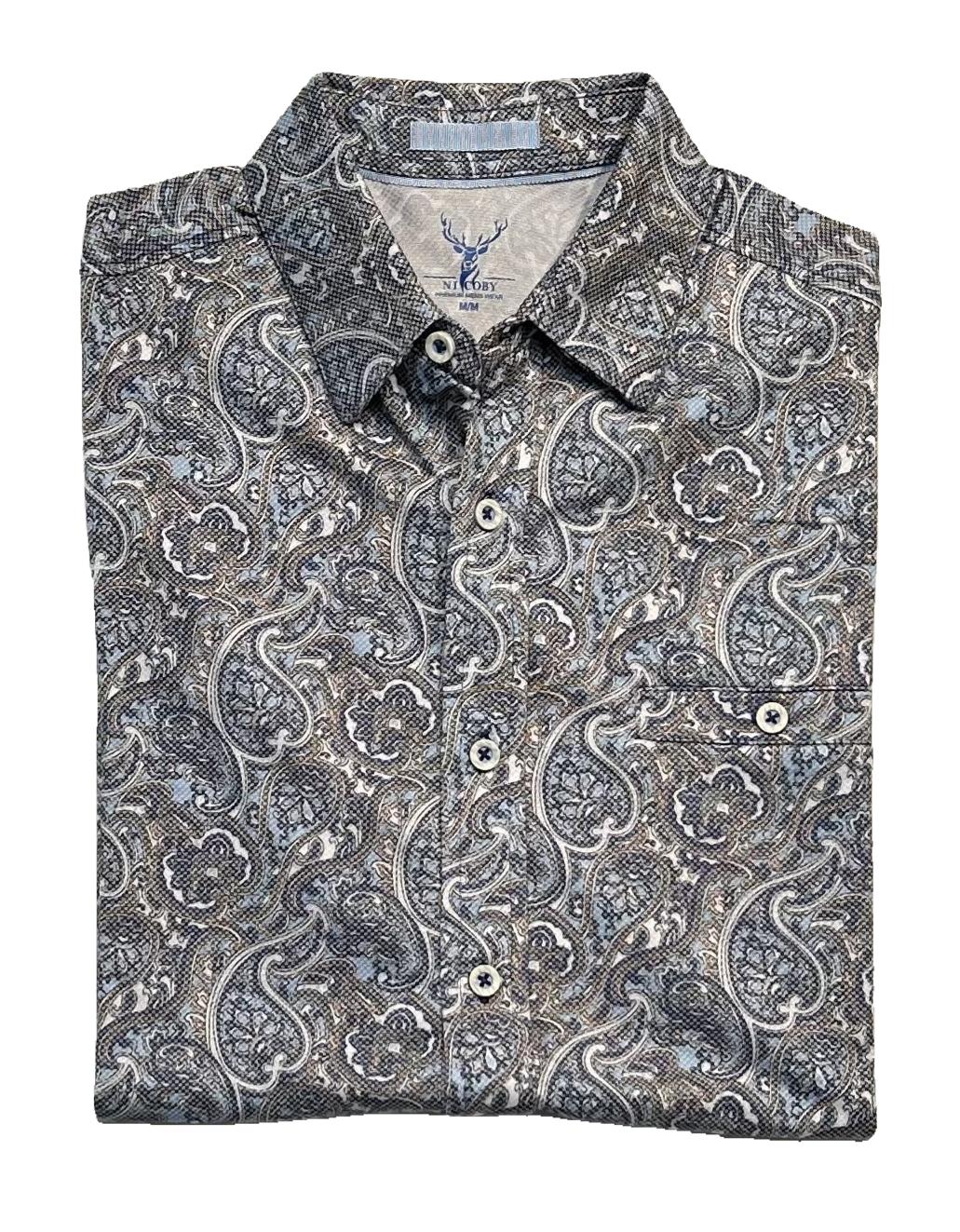 Nicoby Birdseye Print Short Sleeve Shirt