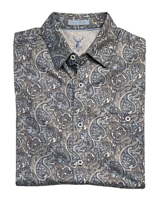 Nicoby Birdseye Print Short Sleeve Shirt