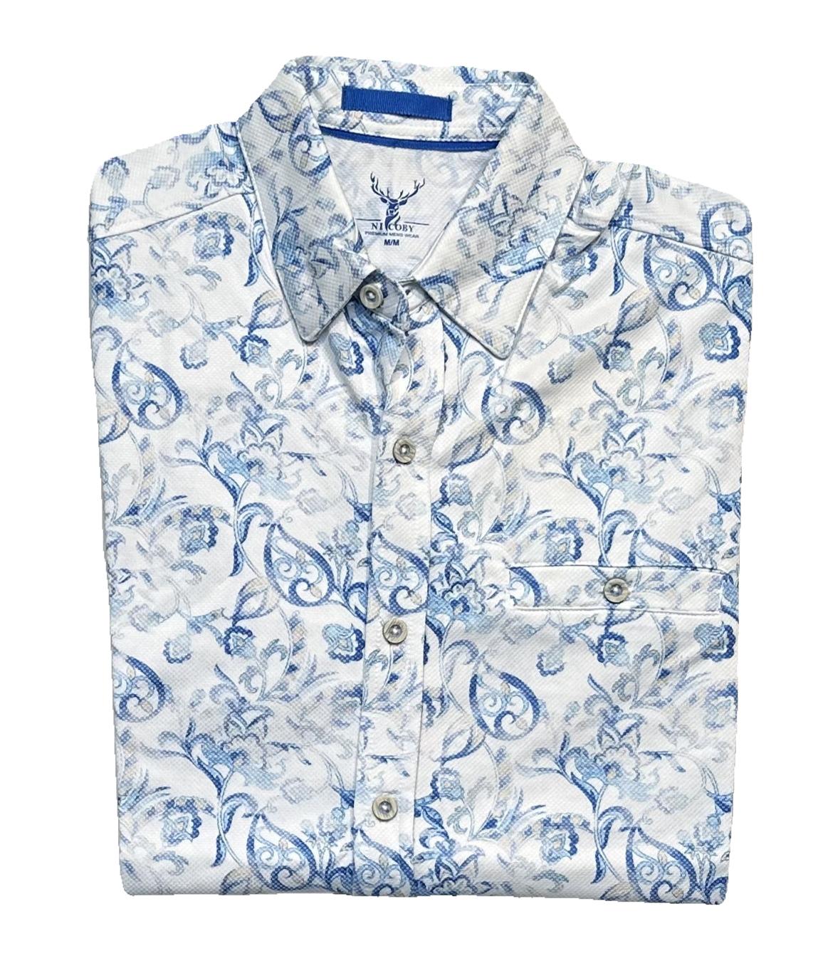 Nicoby Birdseye Print Short Sleeve Shirt