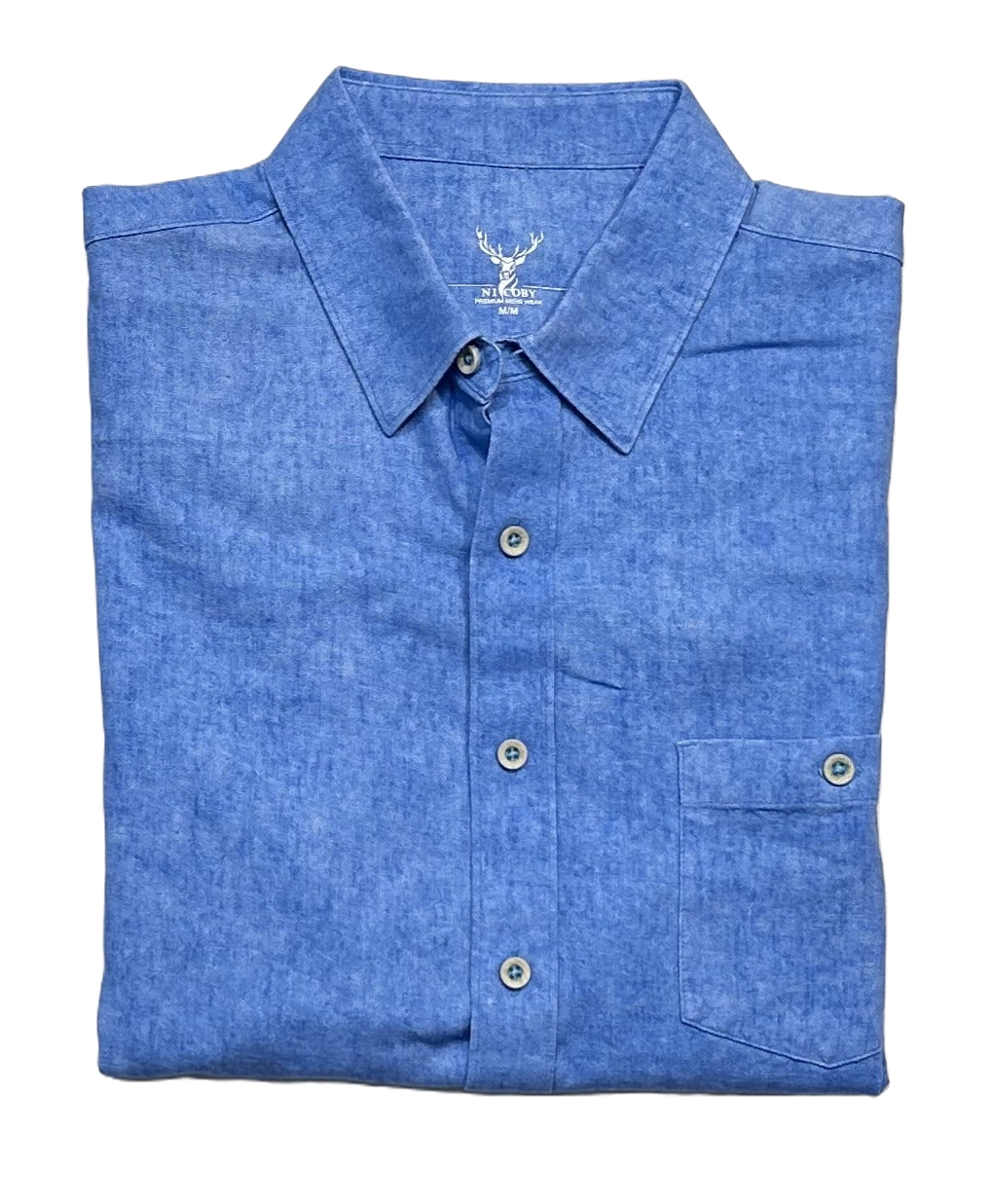 Nicoby Pigment Washed Short Sleeve Linen Shirt