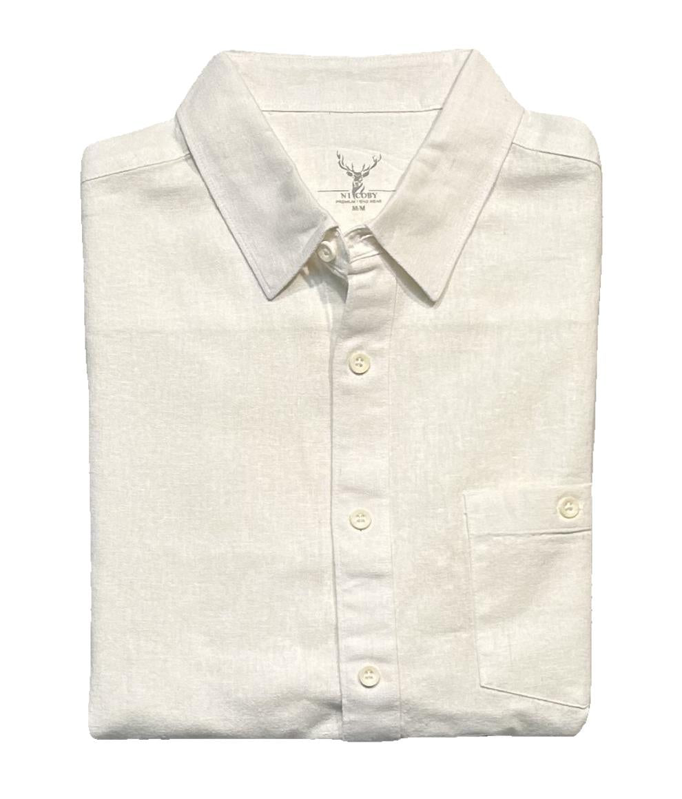 Nicoby Pigment Washed Short Sleeve Linen Shirt